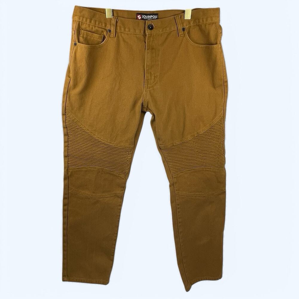 SouthPole Retro Jeans Denim Mens RN 82628 40 X 34 Khaki Beige Y2K Hip Hop